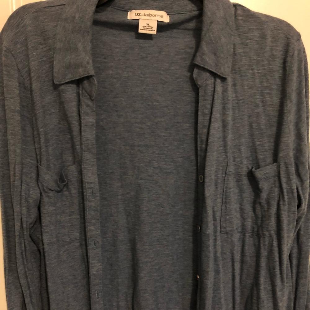 The perfect button down, blue blouse